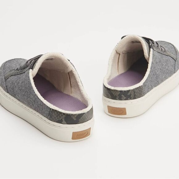Dr. Scholl's NBD Grey Flannel Slip On Laces Mules Size 8 snakeskin - Picture 2 of 8